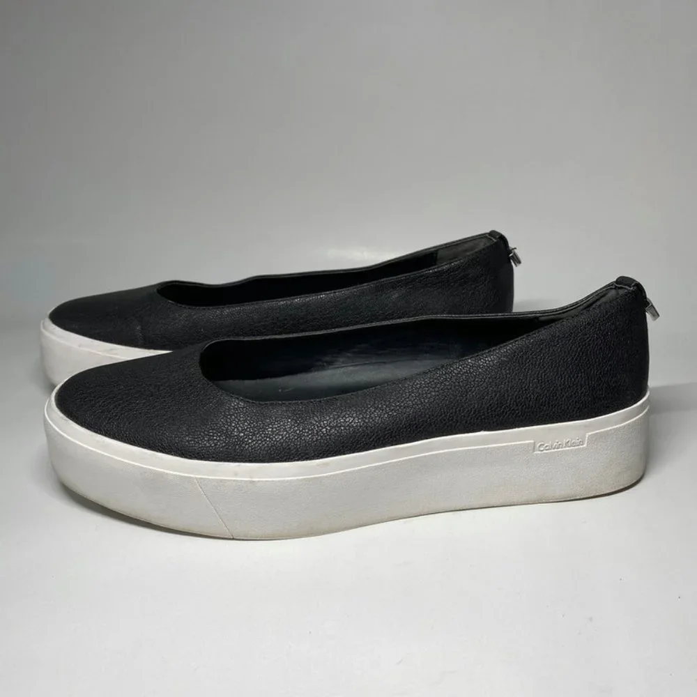 Calvin Klein Janie Platform Flats Black/White